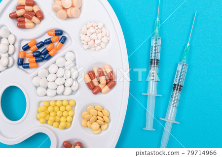 Pharmaceutical Industry and Medicinal Products - Different Colored Pills Pharmaceutical Industry and Medicinal Products - Different Colored Pills 79714966