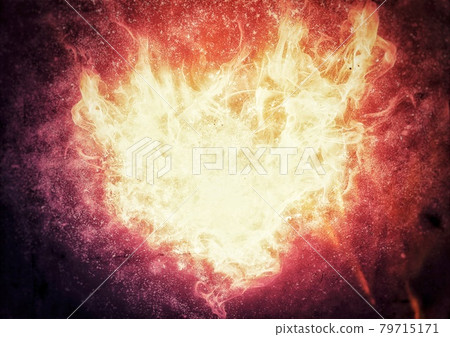 Illustration of a burning heart-shaped flame Illustration of a burning heart-shaped flame 79715171
