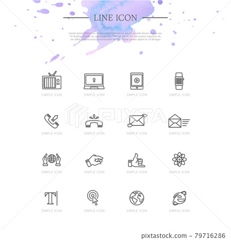 高度可用的簡單線條圖示 03 高度可用的簡單線條圖示 03 79716286