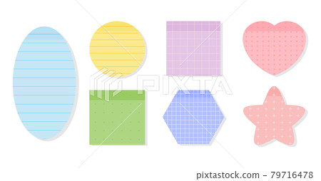 Pastel paper memo sticky linear notes set vector Pastel paper memo sticky linear notes set vector 79716478