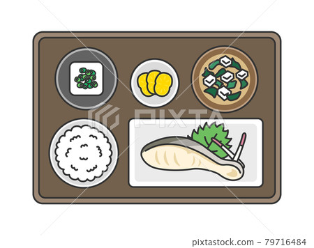 Illustration of a grilled fish set meal 79716484