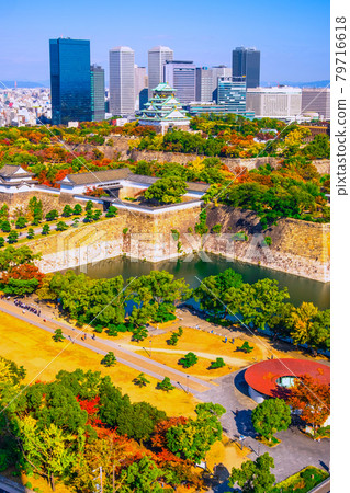 Osaka Castle and Osaka Business Park in the fall Osaka Castle and Osaka Business Park in the fall 79716618