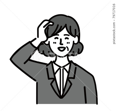 女性中年向量流行害羞 79717016