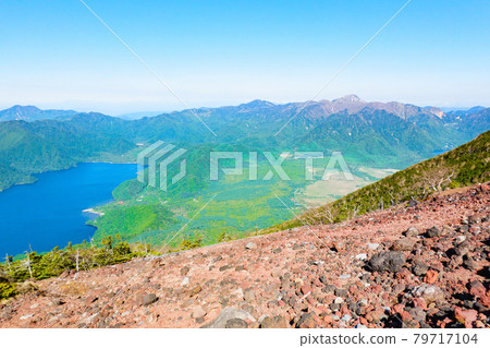 Climbing Mt. Nantai: View of Lake Chuzenji, Senjogahara, and Mt. Nikko Shirane from the 9th station, Amida-ga-hara Climbing Mt. Nantai: View of Lake Chuzenji, Senjogahara, and Mt. Nikko Shirane from the 9th station, Amida-ga-hara 79717104
