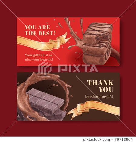 Gift card template with world chocolate day... - Stock Illustration ...