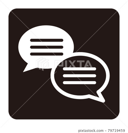 Simple conversation/speech bubble icon/white background Simple conversation/speech bubble icon/white background 79719459