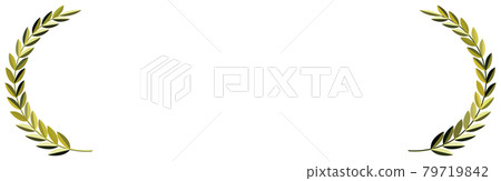 Frame, golden laurel, horizontal, vector illustration, cut-out 79719842