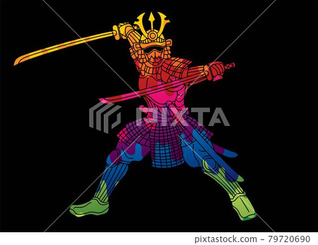 Samurai Warrior with Weapon and Armor Ronin Japanese Soldier Fighter Action Graphic Vector Samurai Warrior with Weapon and Armor Ronin Japanese Soldier Fighter Action Graphic Vector 79720690
