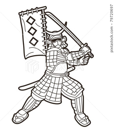 Samurai Warrior with Weapon and Armor Ronin Japanese Soldier Fighter Action Graphic Vector Samurai Warrior with Weapon and Armor Ronin Japanese Soldier Fighter Action Graphic Vector 79720697