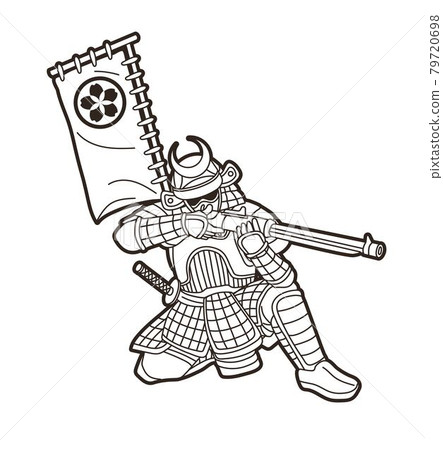 Samurai Warrior with Gun Weapon and Armor Ronin Japanese Soldier Fighter Action Graphic Vector Samurai Warrior with Gun Weapon and Armor Ronin Japanese Soldier Fighter Action Graphic Vector 79720698