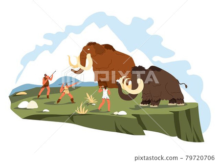 People hunting mammoth, survival and hunt vector People hunting mammoth, survival and hunt vector 79720706