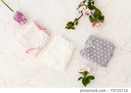 Beautiful women's cotton panties on white - Stock Photo [79720718] -  PIXTA