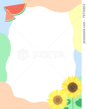 向日葵西瓜夏季相框相框POP 向日葵西瓜夏季相框相框POP 79720852