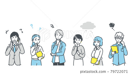 Worried, troubled, business person illustration material Worried, troubled, business person illustration material 79722071