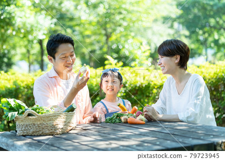 Family farming experience Parent-child family image Family farming experience Parent-child family image 79723945