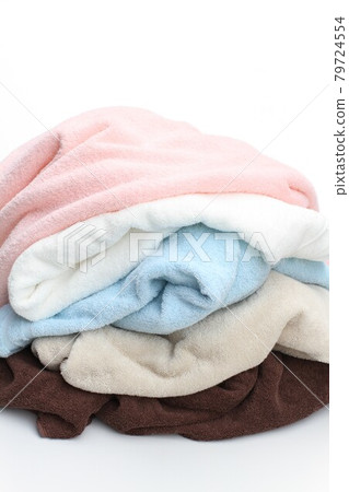 浴巾隨意疊放，5張，白底 79724554