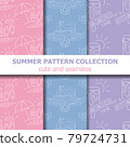 Pastel summer pattern collection . Summer banner. Summer holiday. 79724731
