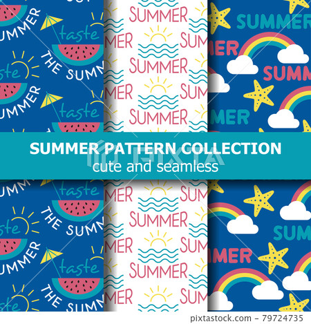 Fresh summer pattern collection . Summer banner. Summer holiday. 79724735