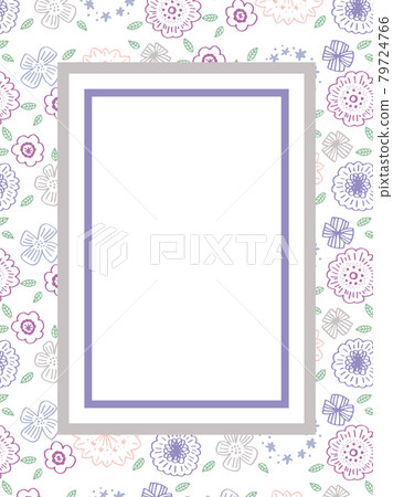 Purple flower pattern frame - Stock Illustration [79724766] - PIXTA