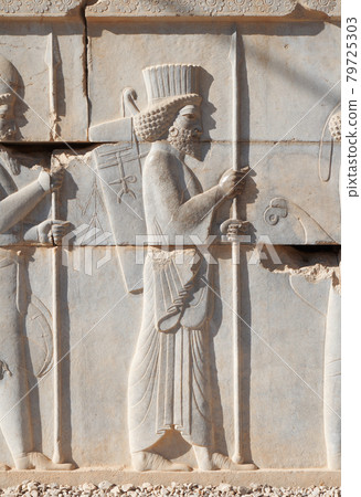 Persepolis - bass-reliefs, a masterpiece carved into the stone by unknown authors that has survived for thousands of years 79725303