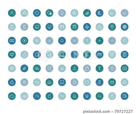 簡單的業務圖標集線智能手機 PC 插圖 WEB 互聯網 79727227