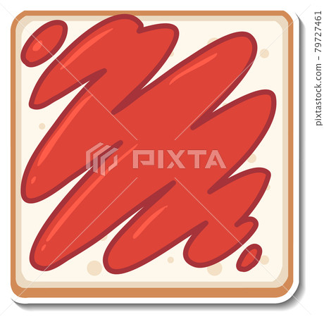 Top view of sliced bread sticker on white... - Stock Illustration ...