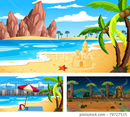 Three different nature horizontal scenes Three different nature horizontal scenes 79727515