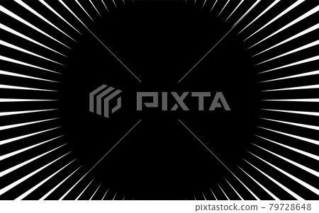 黑色背景上的白色集中線（效果線） 79728648