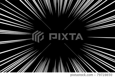 White concentrated line (effect line) on a black background 79728650