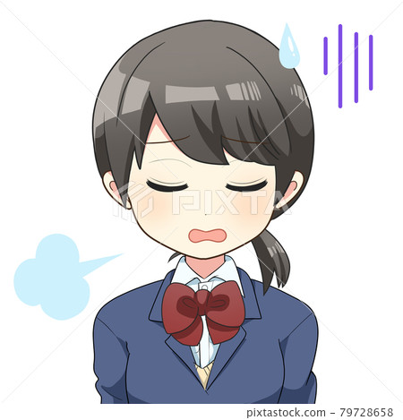 女學生半身像失望的插圖 79728658