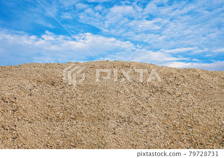 Sand on the beach on vacation in summer with blue sky. Sand on the beach on vacation in summer with blue sky. 79728731