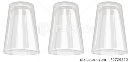 Three water glasses isolated on white background 79729230
