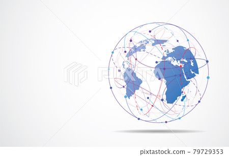 Global network connection. World map point and line composition concept of global business. Vector Illustration 79729353