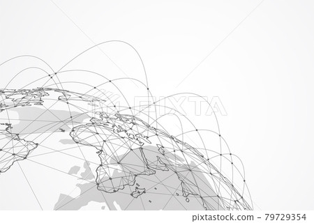 Global network connection. World map point and line composition concept of global business. Vector Illustration 79729354