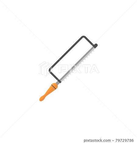 Camping saw flat icon, build repair elements 79729786