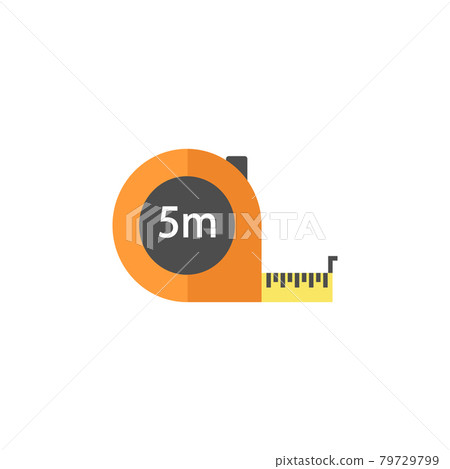 Tape measure flat icon, build repair elements - Stock Illustration ...