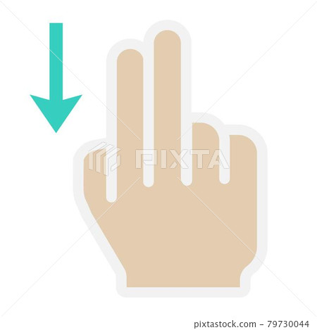 2 finger Swipe down flat icon, touch and gesture 2 finger Swipe down flat icon, touch and gesture 79730044
