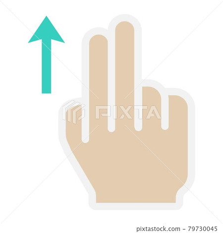 2 finger Swipe up flat icon, touch and gesture 2 finger Swipe up flat icon, touch and gesture 79730045