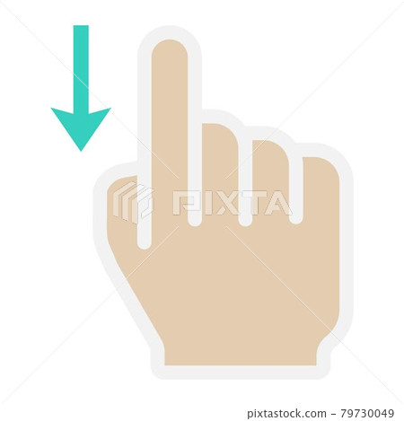 Swipe down flat icon, touch and hand gestures Swipe down flat icon, touch and hand gestures 79730049