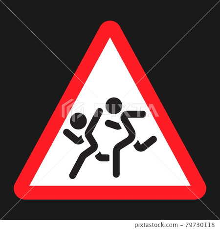 School children sign flat icon - Stock Illustration [79730118] - PIXTA