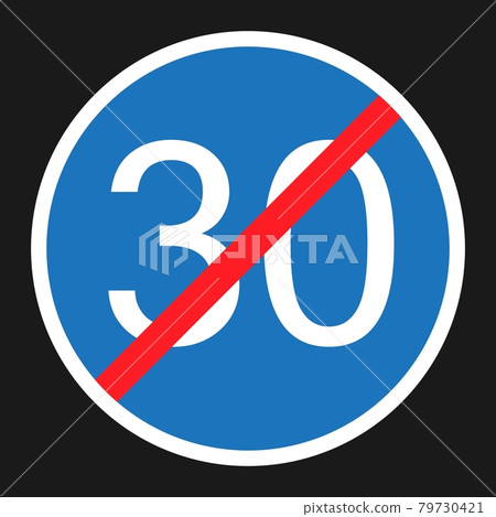 End Minimum Speed Sign 30 flat icon End Minimum Speed Sign 30 flat icon 79730421