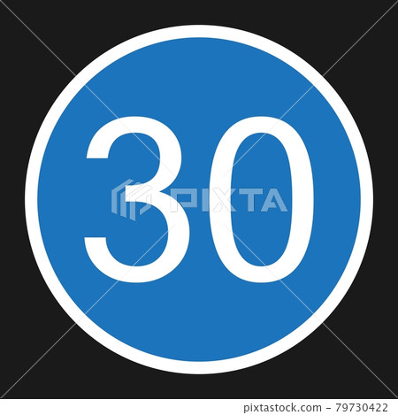 Minimum Speed Sign 30 flat icon Minimum Speed Sign 30 flat icon 79730422