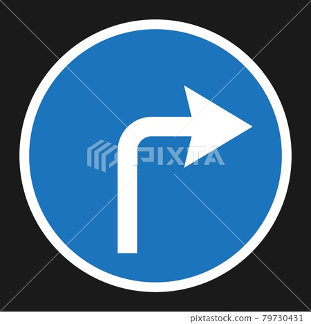 Turn right arrow sign flat icon Turn right arrow sign flat icon 79730431