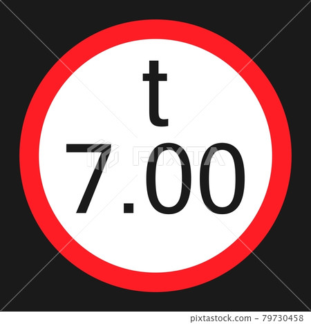 Weight limitation 7 tons sign flat icon Weight limitation 7 tons sign flat icon 79730458