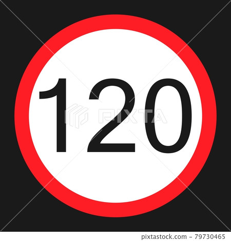 Maximum speed limit 120 sign flat icon Maximum speed limit 120 sign flat icon 79730465