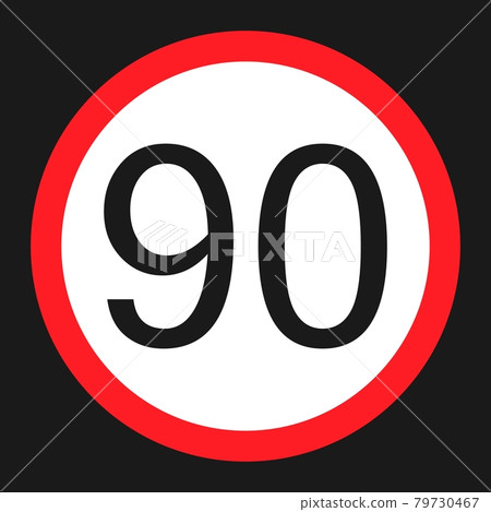 Maximum speed limit 90 sign flat icon Maximum speed limit 90 sign flat icon 79730467