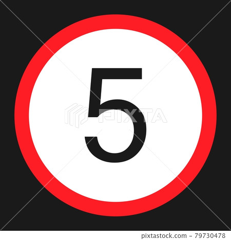 Maximum speed limit 5 sign flat icon Maximum speed limit 5 sign flat icon 79730478