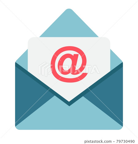 Email flat icon, envelope and website 79730490
