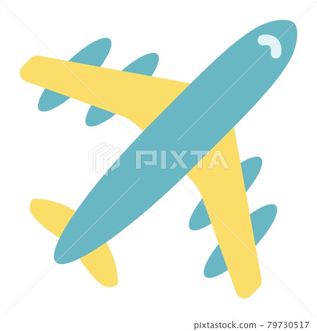 Airplane flat icon, travel and transport, aircraft 79730517