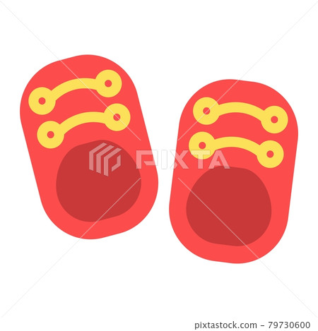Baby shoes flat icon, footwear and fashion 79730600